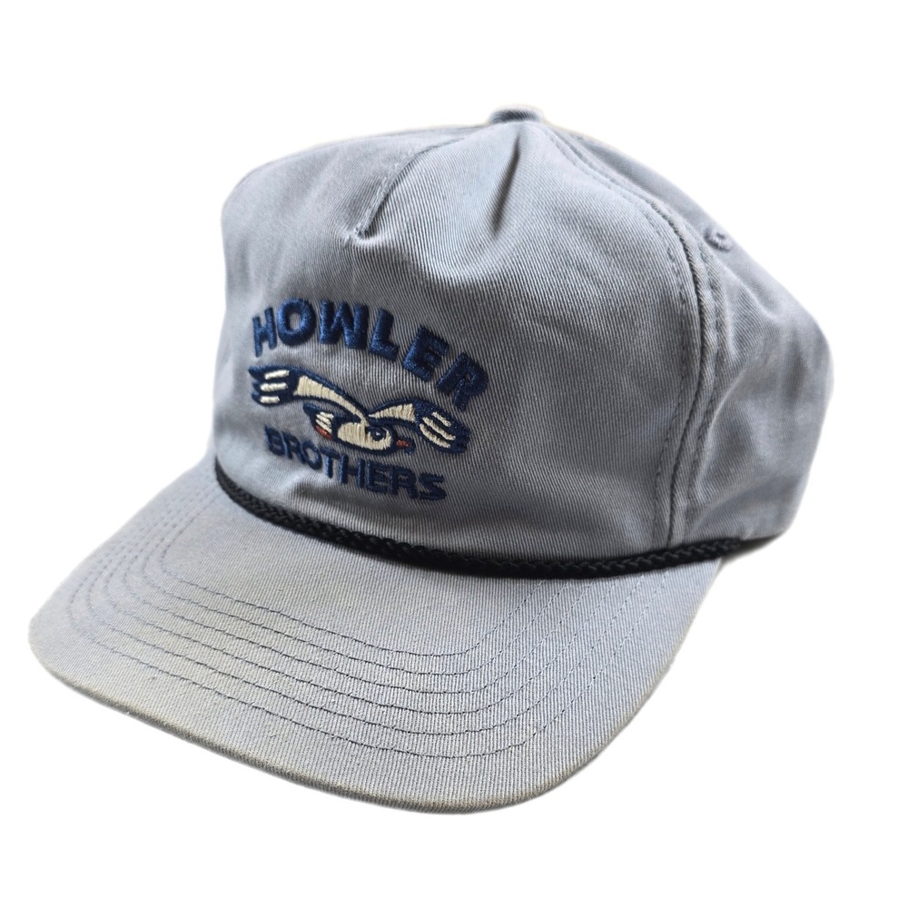 Howler Brothers Lone Gull Hat Mens OS Adjustable Stone Blue Cotton Rope Snapback